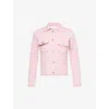 BARRIE BARRIE WOMEN'S CHERRY BLOSSOM HOUNDSTOOTH-PATTERN CASHMERE AND COTTON-BLEND JACKET