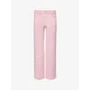 BARRIE BARRIE WOMEN'S CHERRY BLOSSOM STRAIGHT-LEG HIGH-RISE CASHMERE AND COTTON-BLEND TROUSERS