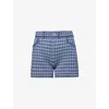 BARRIE BARRIE WOMEN'S VINTAGE HOUNDSTOOTH-PATTERN CASHMERE AND COTTON-BLEND SHORTS