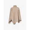 Barrie Womens  Double-face High-neck Relaxed-fit Cashmere-blend Cape In Dark Natural
