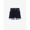 Barrie Frayed-detail Knitted Shorts In Nero Navy / Niveous 221