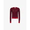 Barrie Striped Cardigan In Cardinal /  Black