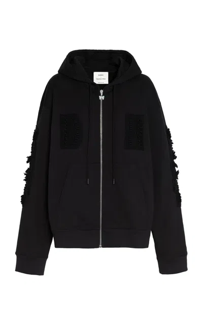 Barrie X Damien Hirst Jersey Patches Cotton-cashmere Hoodie In Black