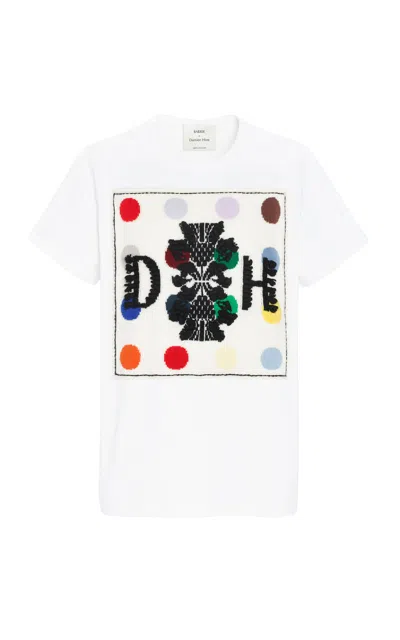 Barrie X Damien Hirst Patches Cotton-cashmere Shirt In White