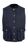 Barrie X Mackintosh Utility Vest In Blue