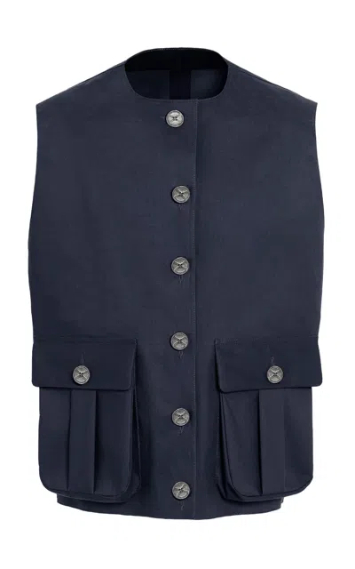Barrie X Mackintosh Utility Vest In Blue