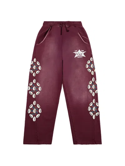 Barriers Cowrie Shell "maroon" Track Pants In Burgundy