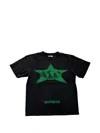 Barriers Distressed Star-print T-shirt In Black