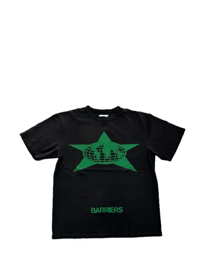 Barriers Distressed Star-print T-shirt In Black