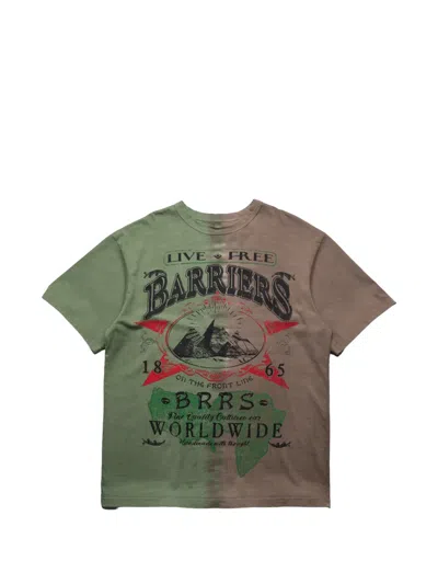 Barriers On The Front Line Graphic-print T-shirt In Green