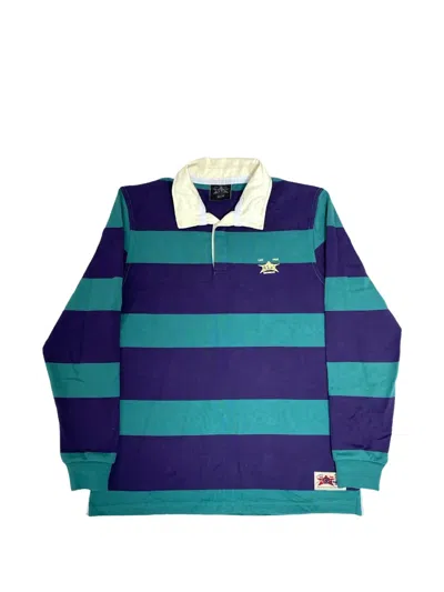 Barriers Striped Long-sleeve Polo Shirt In Blue