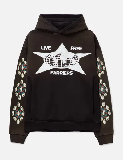 Barriers Worldwide Cowrie Shell Hoodie In Black