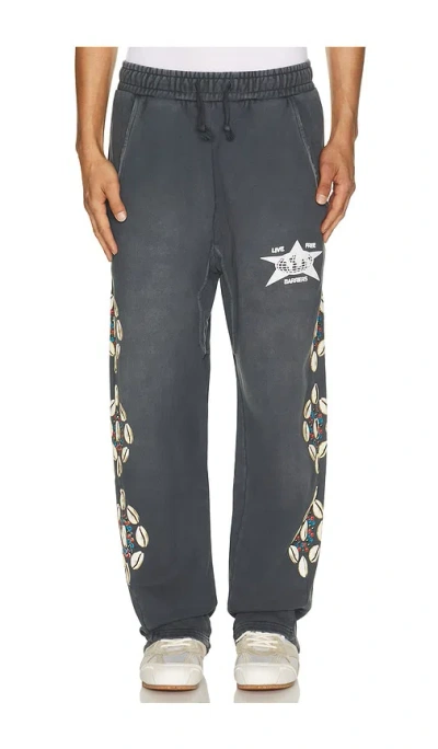 Barriers Worldwide Cowrie Shell Sweatpants In Vintage Black
