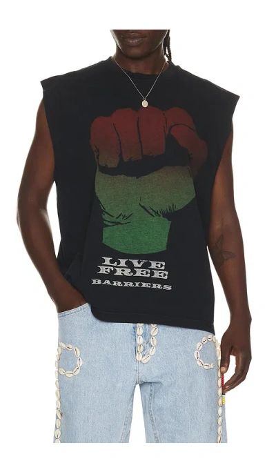 Barriers Worldwide Fist Sleeveless Tee In Black