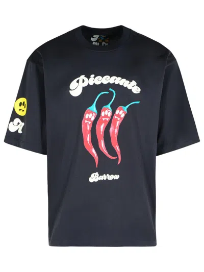 Barrow Asphalt Grey Cotton T-shirt In Gray