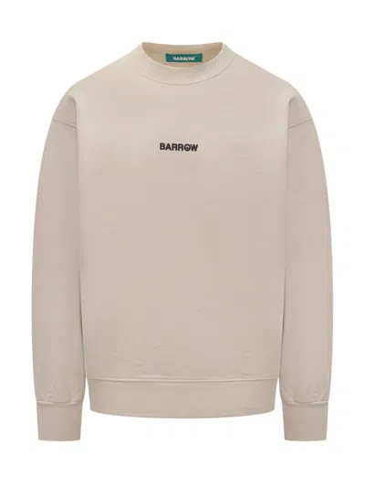 Barrow Beige Sweatshirt With Logo In White