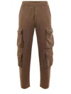 Barrow Cargo Jogging Trousers In Cotton In Brown