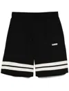 Barrow Black Bermuda Shorts With Bands On The Bottom