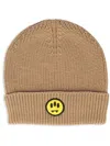 Barrow Sand Ribbed Knitted Beanie In Brown