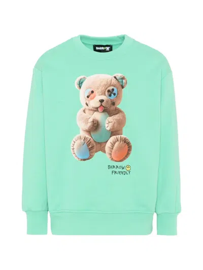 Barrow Kids' Bear Graphic Sweatshirt In Green