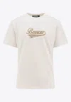 Barrow T Shirt Teddy Print Bianca In White