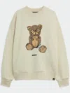 Barrow Teddy Print Sweatshirt In White
