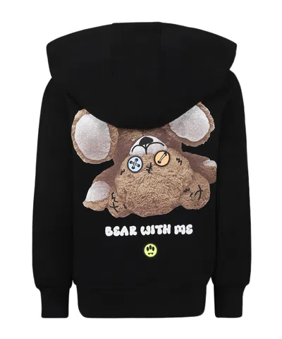 Barrow Bear Pattern Hoodie In Black