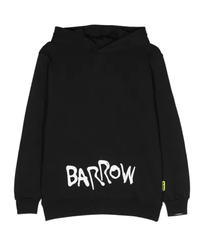 Barrow Bear-print Cotton Hoodie In Black