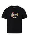 Barrow Kids' Bear-print Cotton T-shirt In Black