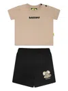 Barrow Bear-print Short Set In Neutrals