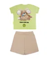Barrow Bear-print Short Set In Nude