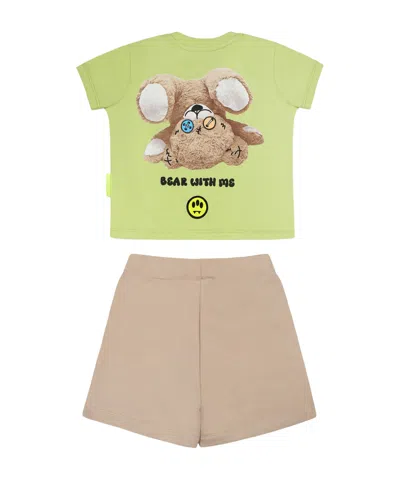 Barrow Bear-print Short Set In Nude