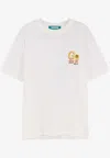 Barrow Bear Print With Back Stitched Trim T-shirt In Burgundy