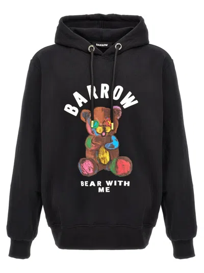 Barrow Bear Printed Hoodie In Black