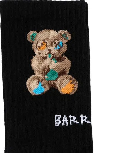 Barrow Kids' Bear-intarsia Socks In Black