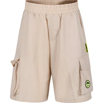 Barrow Kids' Beige Shorts For Boy With Smiley