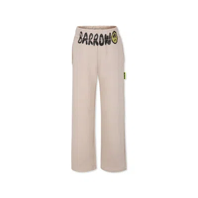 Barrow Kids' Logo-print Track Pants In Beige