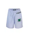 Barrow Blue Striped Cotton Bermuda Shorts