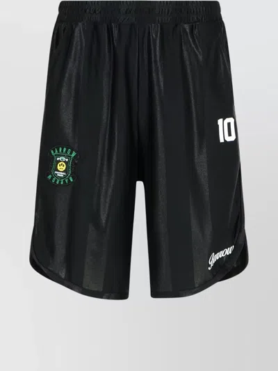 Barrow Bermuda Shorts With Elastic Waistband And Number Print In Black