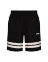 Barrow Black Bermuda Shorts With Bands On The Bottom In Black