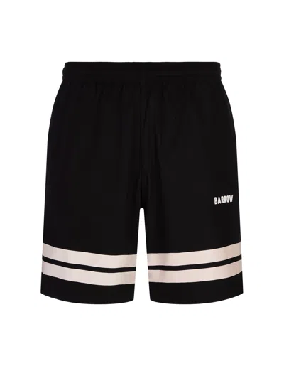 Barrow Black Bermuda Shorts With Bands On The Bottom