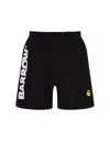 Barrow Black Bermuda Shorts With Contrast Lettering Logo In Nero