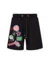 Barrow Black Bermuda Shorts With Patchwork In Black