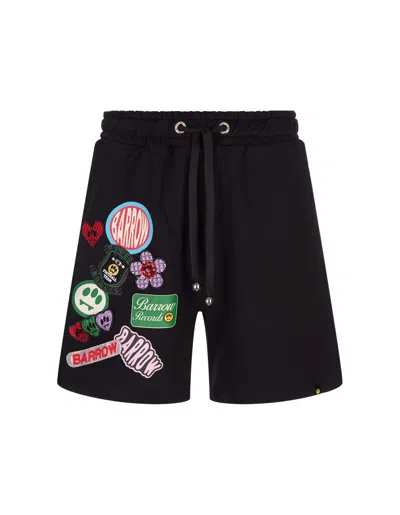 Barrow Black Bermuda Shorts With Patchwork
