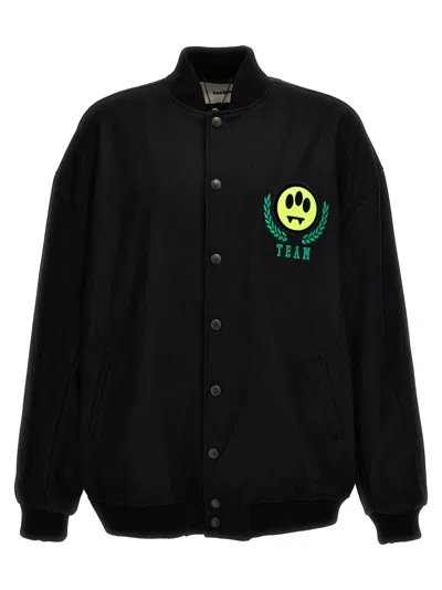 BARROW BLACK BOMBER JACKET WITH BARROW TEAM EMBROIDERY