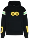 Barrow Cotton Sweatshirt With Hood And Graphic Print In Black