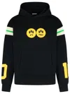 Barrow Cotton Sweatshirt With Hood And Graphic Print In Black