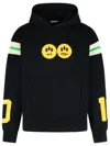 Barrow Cotton Sweatshirt With Hood And Graphic Print In Black
