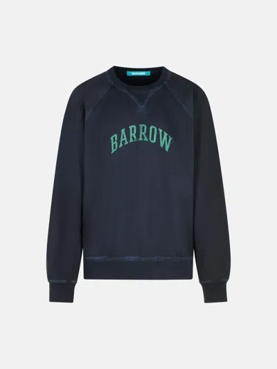 Barrow Kids' Black Cotton Sweatshirt In Blue