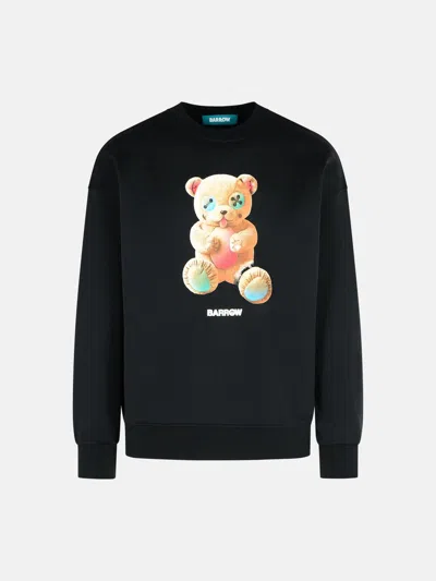 Barrow Black Cotton Sweatshirt In Multi